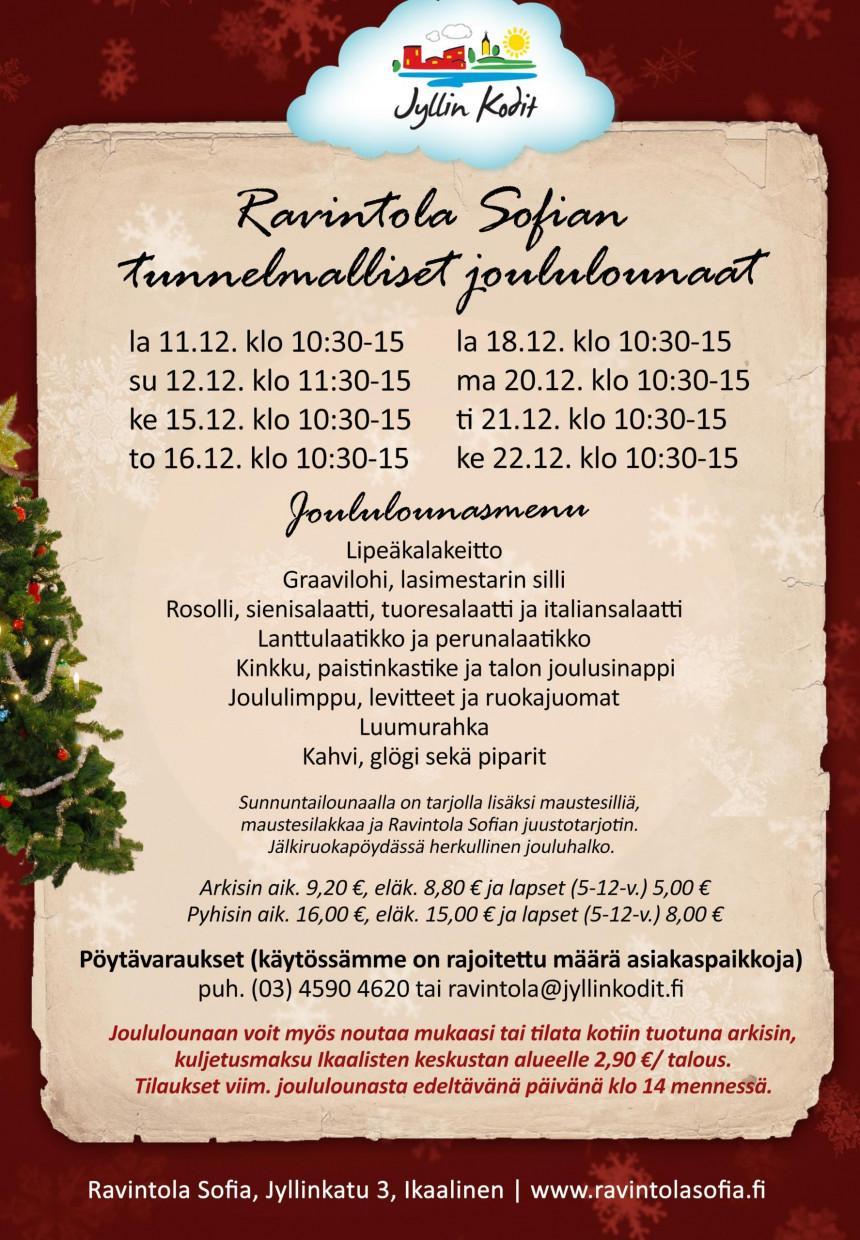 Ravintola Sofian tunnelmalliset joululounaat_2021 Ravintola Sofian tunnelmalliset joululounaat_2021